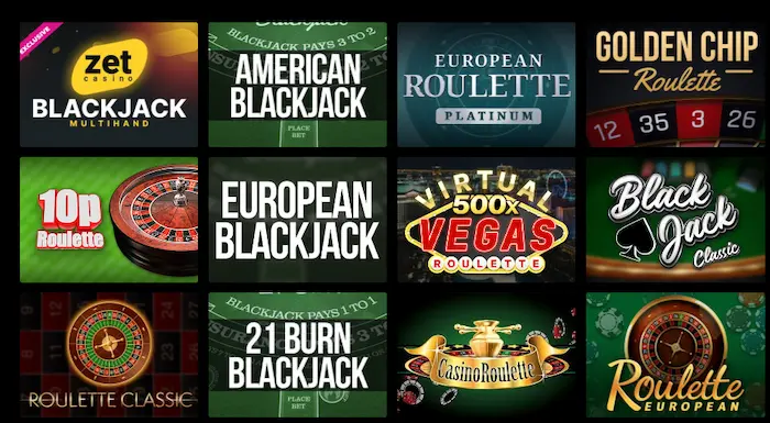 Zet Casino Italy table